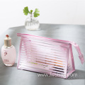 CustomShould PVC Transparent Stripe Waterproof Makeup Bag